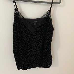 White House Black Market Black Leopard Velvet Cami - Women’s size L